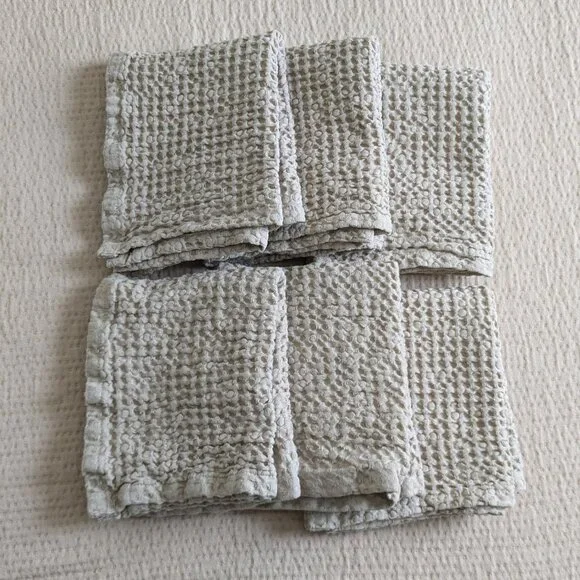 6 x Linen and Cotton Hand Towels (Homemade) - Picture 2 of 4